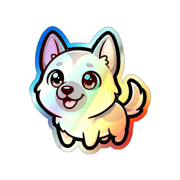 Chibi German Shepherd Holo Sticker | Tritan