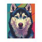Siberian Husky Pop Art Canvas Print, Husky Wall Art Decor, Dog Lover Gift, Modern Pet Portrait