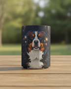 Bernese Mountain Dog Can Cooler, America 250 Patriotic Dog Pattern, Dog Lover Gift, Summer Party Accessory