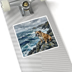 English Bulldog Acrylic Gallery Print Coastal Cliffside Kiss-Cut Stickers | Premium Dog Prints | Tritan — view 9 of 12