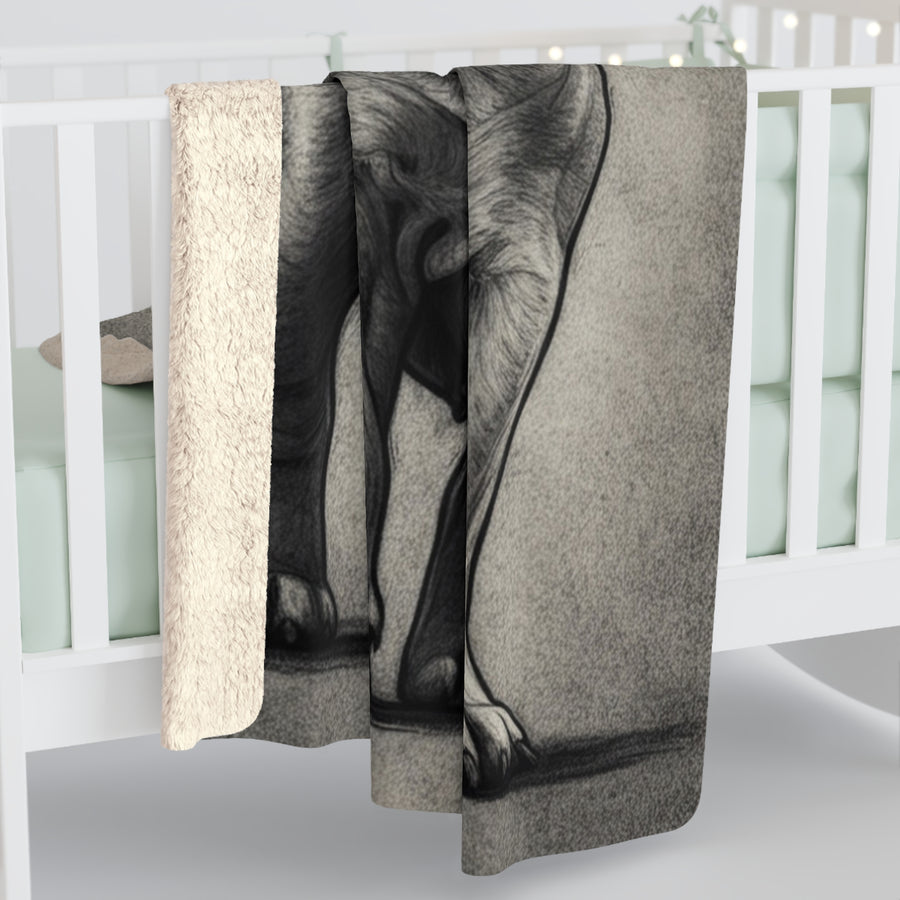 English Bulldog Charcoal Portrait Throw Blanket | Premium Dog Prints | Tritan — detail view