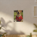 Labrador Retriever Oil Painting Soccer Portrait Canvas, Lab Dog Wall Art Decor, Sports Fan Gift for Home, Pet Art