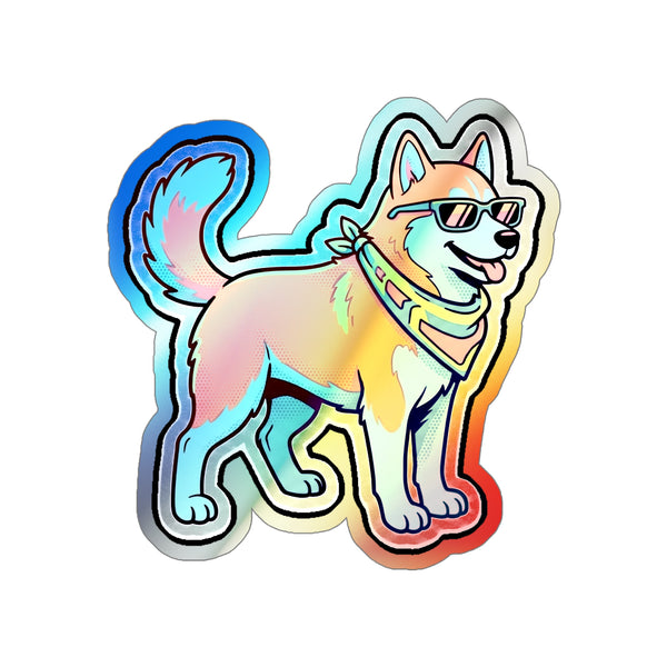 Y2K Siberian Husky Holo Sticker | Tritan