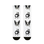 Boston Terrier Socks | Fun All Over Print Dog Socks | Boston Mom Gift | Cute Crew Socks for Dog Lovers | Stocking Stuffer