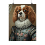 Cavalier King Charles Spaniel Renaissance Royal Portrait Matte Poster, Regal Dog Art Print, Cavalier King Charles Spaniel Lover Gift, Wall Art