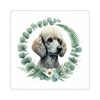 Poodle Watercolor Botanical Wreath Kiss-Cut Stickers | Premium Dog Prints | Tritan — view 3 of 12