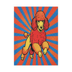 Standard Poodle Comic Art Canvas, Dynamic Pop Art Dog Print, Retro Halftone Effect Wall Decor