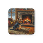 Acrylic Yorkshire Terrier - Winter Hearth | Cork Back Coaster