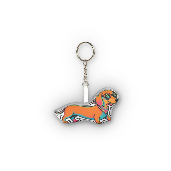Y2K Dachshund Plush Keychain | Tritan — Lifestyle View
