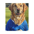 Golden Retriever Oil Painting Soccer Portrait Canvas Wall Art - Dog Lover Gift, Pet Decor for Home, Premium Stretched Canvas Print