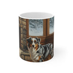 Acrylic Australian Shepherd - Winter Hearth | Ceramic Mug 11oz