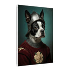 Boston Terrier Medieval Knight Portrait Canvas Wall Art, Regal Dog Painting, Boston Terrier Lover Gift, Stretched Canvas