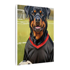 Rottweiler Oil Painting Soccer Portrait Canvas Wall Art Decor | Rottie Dog Lover Gift | Premium Pet Portrait Print