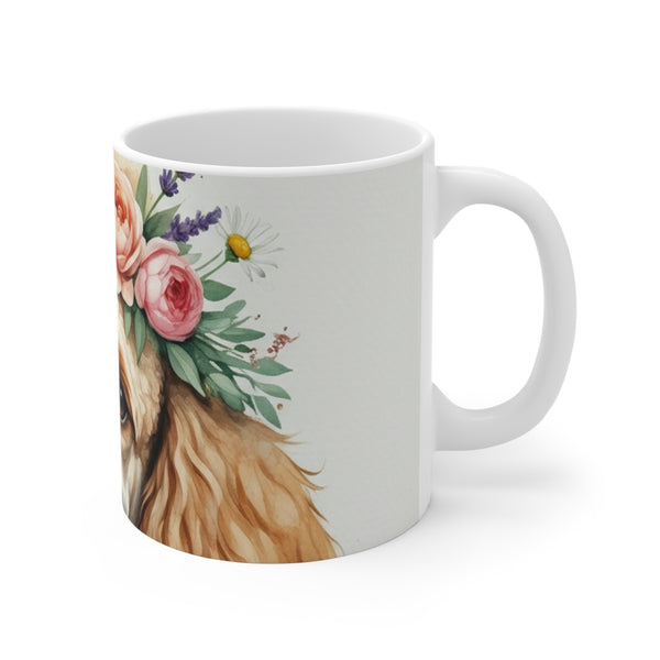 Poodle Watercolor Floral Crown Coffee Mug | Premium Dog Prints | Tritan