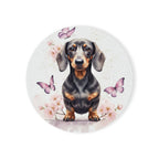 Dachshund Watercolor Butterfly Bloom Gift Set — Mug + Coaster + Sticker | Tritan