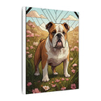 English Bulldog Stained Glass Canvas Print, Dog Wall Art Decor, Pet Lover Gift, Dog Art, Housewarming Gift