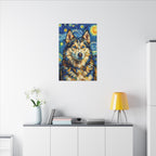 Siberian Husky Post-Impressionist Oil Painting Canvas Art | Dog Wall Decor
