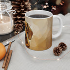 Dachshund Low Poly Monochrome Gold Ceramic Mug 11oz | Dog Lover Gift