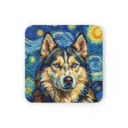Siberian Husky Coaster Post-Impressionist Oil Painting | Dog Art Gift | Husky Decor for Dog Lovers