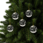 Pack of 5 Poodle memorial ornaments on a Christmas tree