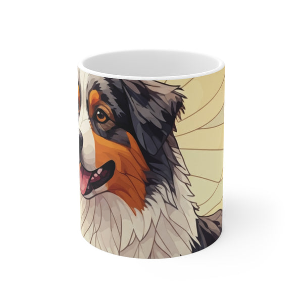Australian Shepherd Acrylic Gallery Print Beach Coffee Mug | Premium Dog Prints | Tritan — primary view