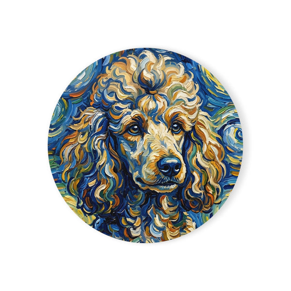Poodle Post-Impressionist Oil Painting Coaster | Poodle Art Gift | Dog Mom Decor