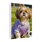Shih Tzu Oil Painting Soccer Portrait Canvas Wall Art | Dog Lover Gift | Pet Decor | Sports Fan Art