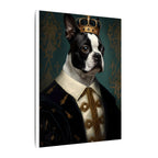 Boston Terrier Kings & Queens Royal Portrait Canvas Wall Art, Regal Dog Painting, Boston Terrier Lover Gift, Stretched Canvas
