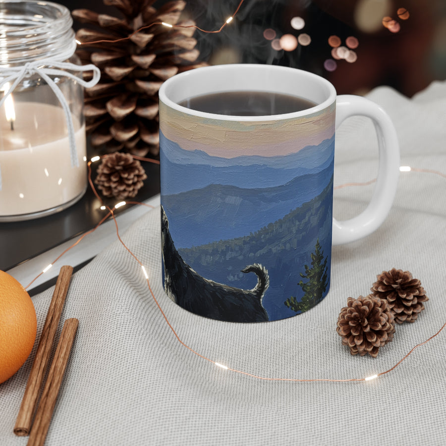 Acrylic Miniature Schnauzer - Mountain Overlook | Ceramic Mug 11oz