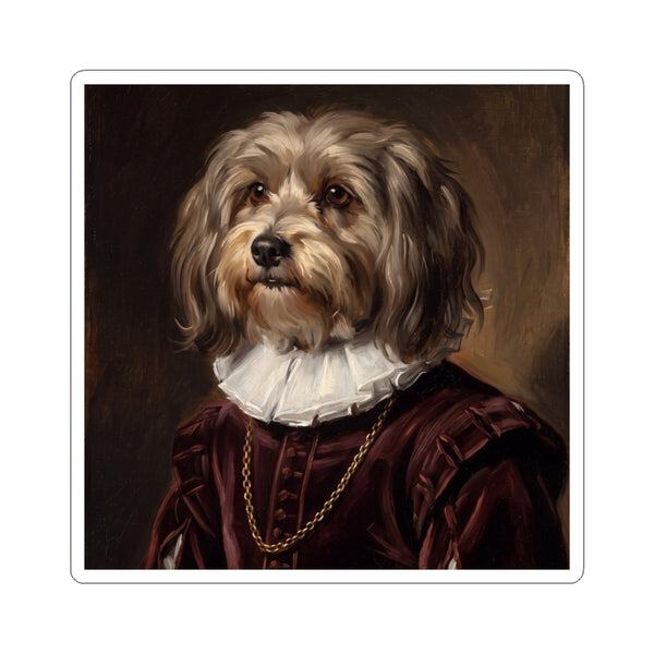 Havanese Renaissance Royal Portrait Sticker, Dog Portrait Vinyl Decal, Kiss-Cut Sticker, Havanese Lover Gift