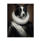 Border Collie Renaissance Royal Portrait Matte Poster, Regal Dog Art Print, Border Collie Lover Gift, Wall Art