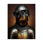 Rottweiler Medieval Knight Portrait Matte Poster, Regal Dog Art Print, Rottweiler Lover Gift, Wall Art