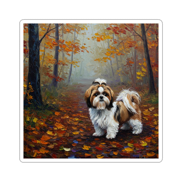 Acrylic Shih Tzu - Autumn Woods | Kiss-Cut Stickers