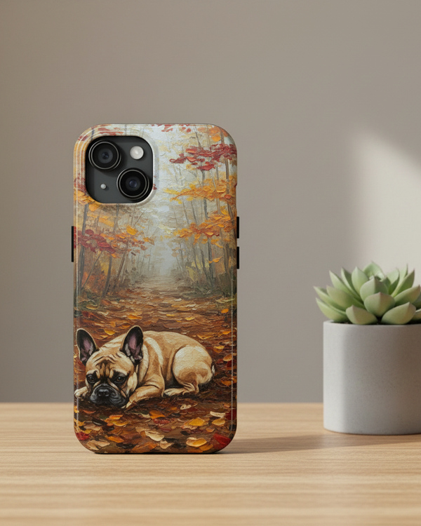 Acrylic French Bulldog - Autumn Woods | Tough Phone Case
