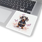 Dachshund Watercolor Butterfly Bloom Kiss-Cut Stickers | Premium Dog Prints | Tritan — view 7 of 12