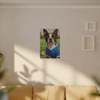 Boston Terrier Oil Painting Soccer Portrait Canvas Wall Art - Dog Lover Gift, Pet Decor, Sports Fan Home Art