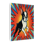 Boston Terrier Comic Art Canvas - Energetic Pop Art Dog Print - Retro Halftone Wall Decor