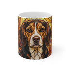 Beagle Low Poly Warm Jewel Ceramic Mug 11oz | Dog Lover Gift