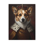 Pembroke Welsh Corgi Kings & Queens Royal Portrait Canvas Wall Art, Regal Dog Painting, Pembroke Welsh Corgi Lover Gift, Stretched Canvas