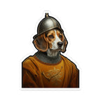Beagle Medieval Knight Portrait Sticker, Dog Portrait Vinyl Decal, Kiss-Cut Sticker, Beagle Lover Gift