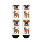 Boxer Socks | Fun All Over Print Dog Socks | Boxer Mom Gift | Cute Crew Socks for Dog Lovers | Stocking Stuffer