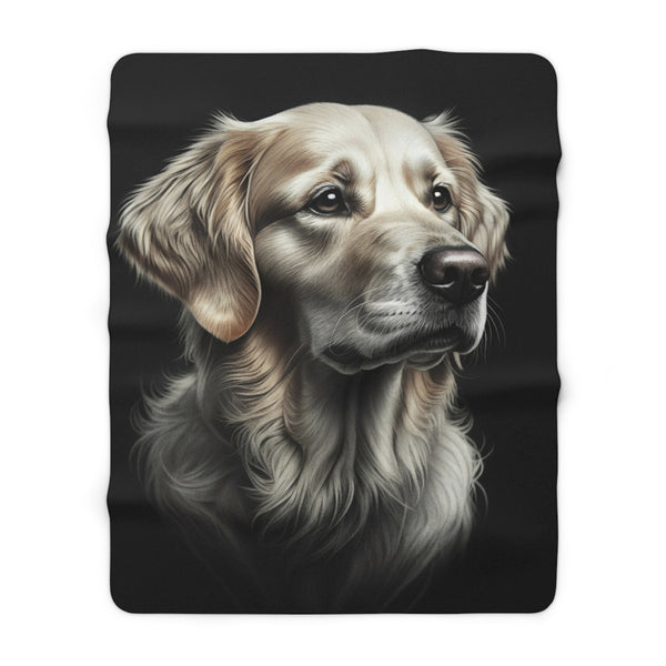 Golden Retriever Charcoal Portrait Throw Blanket | Premium Dog Prints | Tritan