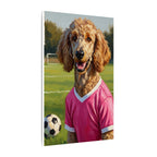 Poodle Oil Painting Soccer Portrait Wall Art, Poodle Mom Gift, Dog Lover Decor, Stretched Canvas Print