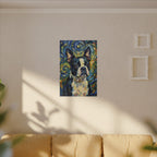 Boston Terrier Post-Impressionist Oil Painting Canvas Wall Art - Dog Lover Gift, Pet Decor