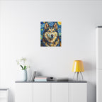 Siberian Husky Post-Impressionist Oil Painting Canvas Art | Dog Wall Decor