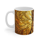 German Shepherd Low Poly Monochrome Gold Ceramic Mug 11oz | Dog Lover Gift