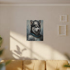 Siberian Husky Medieval Knight Portrait Canvas Wall Art, Regal Dog Painting, Siberian Husky Lover Gift, Stretched Canvas
