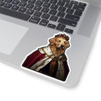 Golden Retriever Kings & Queens Royal Portrait Sticker, Dog Portrait Vinyl Decal, Kiss-Cut Sticker, Golden Retriever Lover Gift