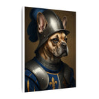 French Bulldog Medieval Knight Portrait Canvas Wall Art, Regal Dog Painting, French Bulldog Lover Gift, Stretched Canvas