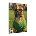 French Bulldog Oil Painting Soccer Portrait Canvas Wall Art Decor Gift for Dog Lovers